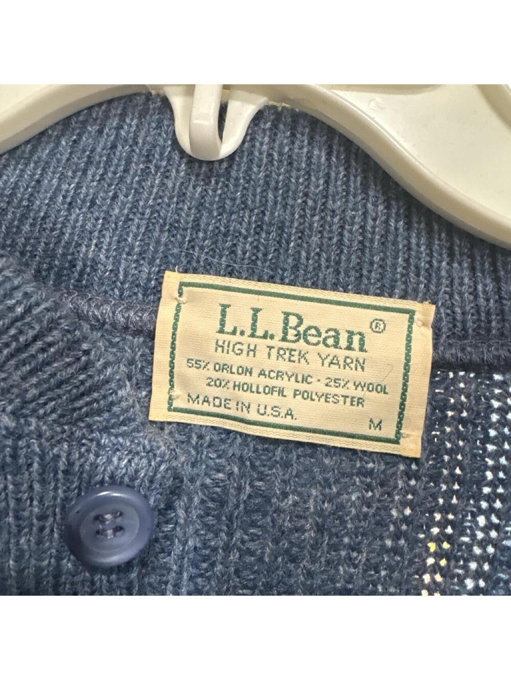 L.L.Bean Men's Navy and Blue Jumper